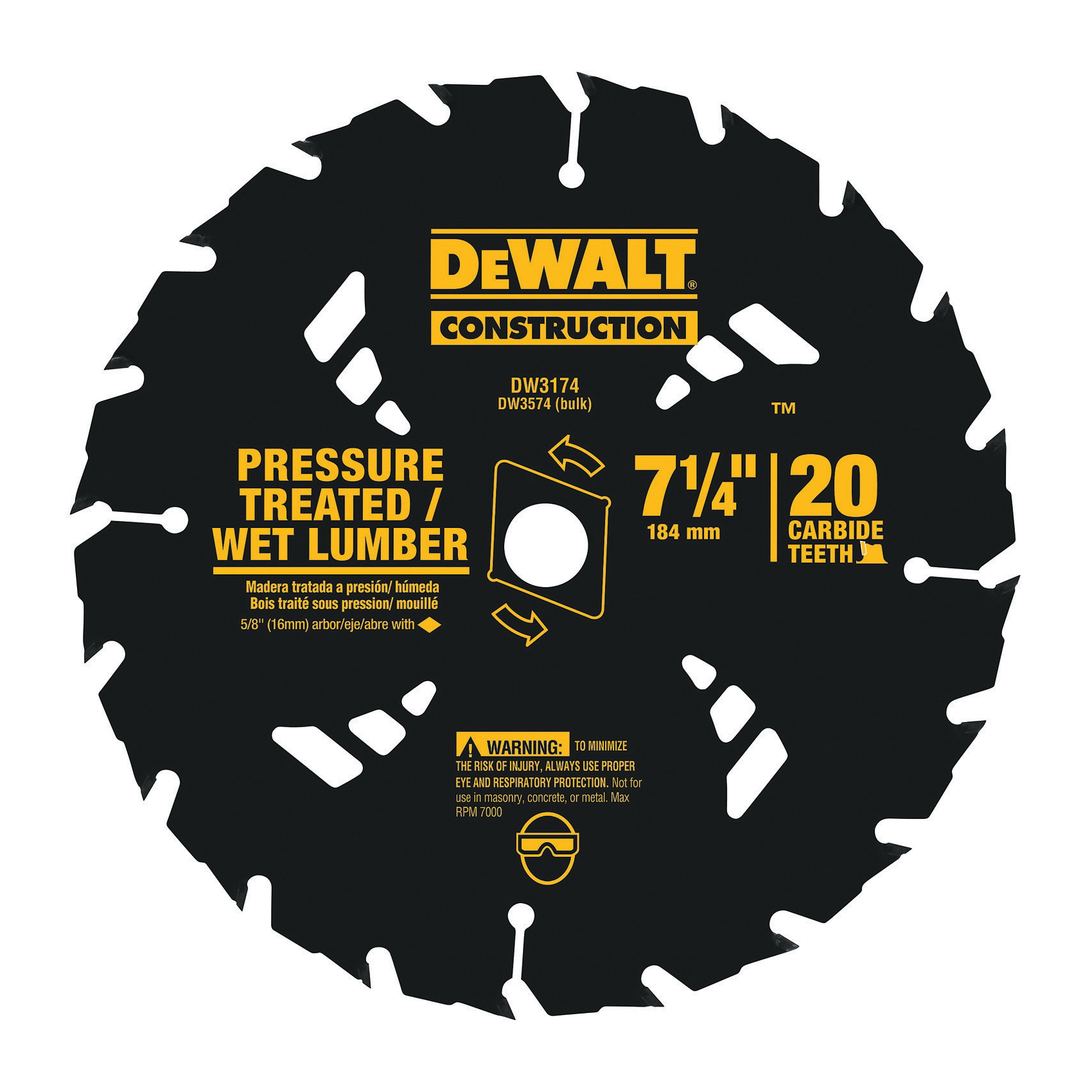 BLACK+DECKER & DeWALT 6 1/2 Carbide Circular Saw Blade Set, With 5/8  Arbor