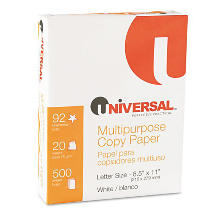 Universal 21200 Copy Paper, 92 Brightness, 20lb, 8-1/2 x 11, White (Case of  5000 Sheets)