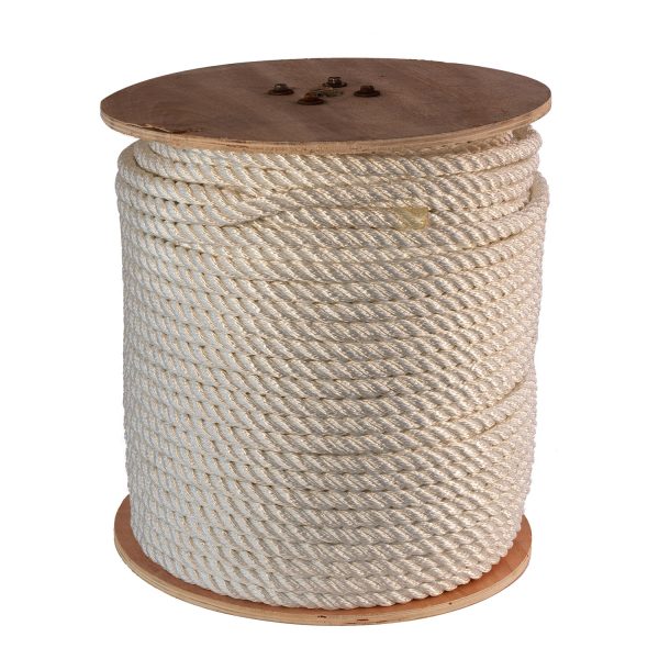 General Work Products N1/2 Nylon Rope, 3-Strand, White, 1/2 in Diameter,  600 ft L
