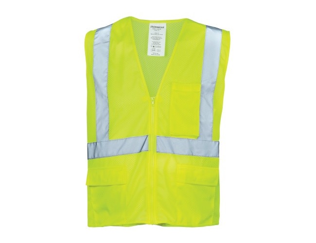 Ironwear® 1284-LZ-LG, Large, Lime Mesh Reflective Tape Class