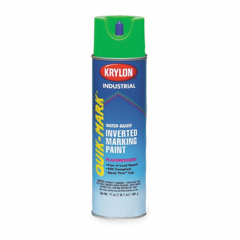 Krylon Industrial Quik-Mark Inverted Fluorescent Safety Green Paint 17 oz  03630