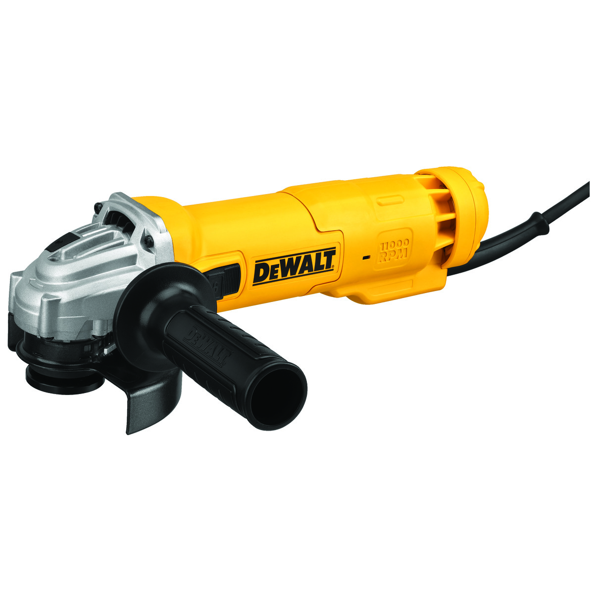 DeWALT® DWE4214 Low Profile Small Electric Angle Grinder, 4-1/2 in Dia  Wheel, 5/8-11 UNC Arbor/Shank, 120 VAC, For Wheel: Quick-Change™,  Black/Yellow, Lock-On Slide Switch