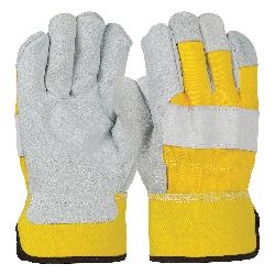 PIP 85-7500 Work Gloves 85-7500, L, Size Large, Leather, Blue, Black, Red  Striping on Gray