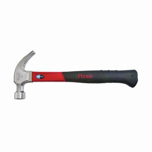 Plumb 20-oz Polished Face Steel Head Fiberglass Claw Hammer Plumb 20-oz Polished Face Steel Head Fiberglass Claw Hammer