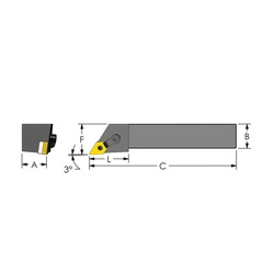 0.866 Maximum Depth of Cut Sandvik Coromant RF151.23-12-40 Steel T-Max Q-Cut Shank Tool for Parting and Grooving Holder 