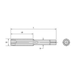 Plug Chamfer WIDIA GTD 11661 7303 Maintenance Hand Tap Right Hand Cut 7/8-9 HSS Uncoated 2.2188 Thread Length 2B Fit 4 Flutes 